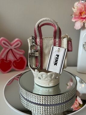 NWT! PINK Victoria's Secret Mini Tote Keychain Charm